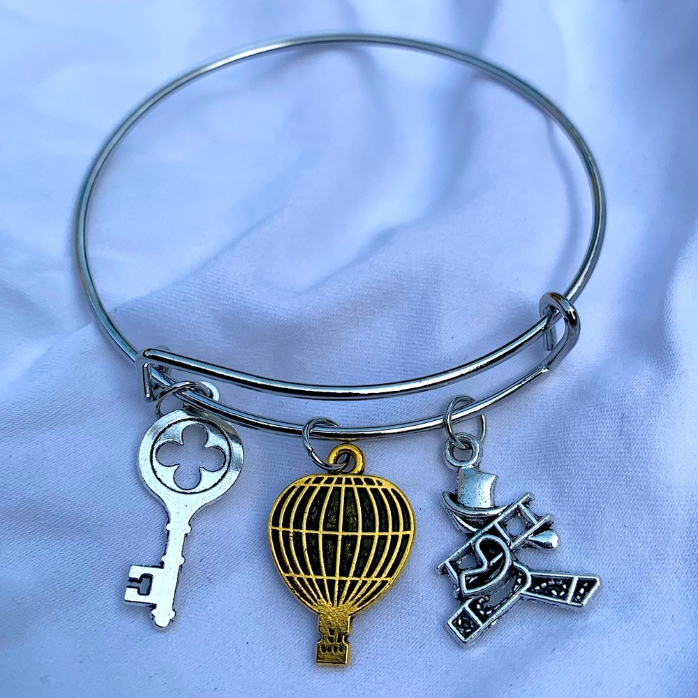 Brand New! Handmade! Adjustable Charm Bangle Bracelet!